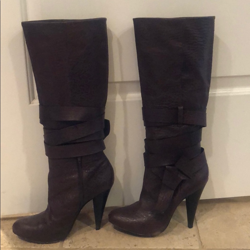 BCBG Max Azria Dark Brown Leather Boots